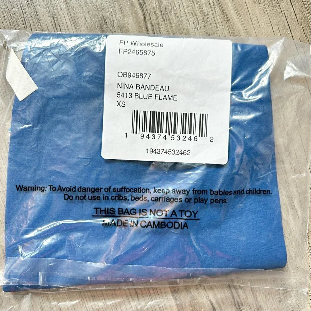 Free People Nina Bandeau in Blue Flame Size XS NWT